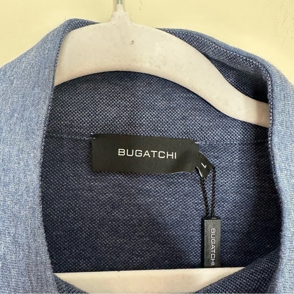 NWT Bugatchi Men's Large Quarter Zip Blue Pull Over Sweater - Picture 4 of 5